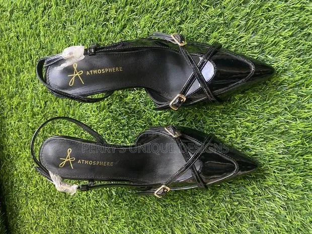 Midnight Gloss Slingback Heels · Photo 1