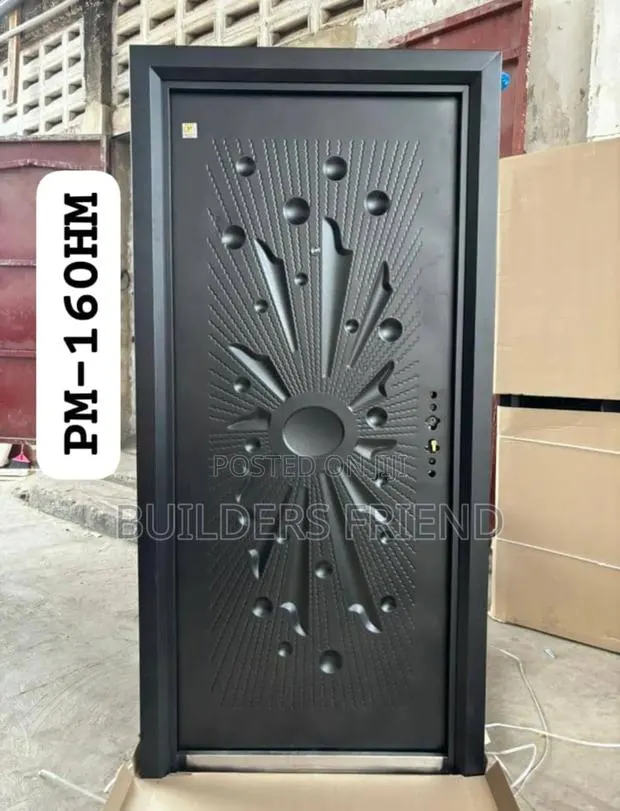 Black Standard Single Stainless Steel Security Door Set · Photo 1