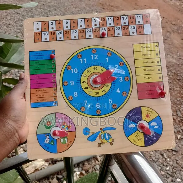 Wooden Calendar and Clock Board · Photo 1