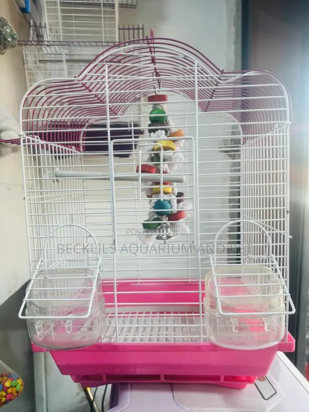 Pink Honey Bird Cage With Toys · Photo 1