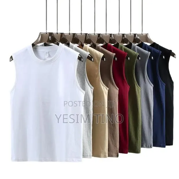 Plain Unisex Cotton T-Shirt and Sleeveless Shirt · Photo 1