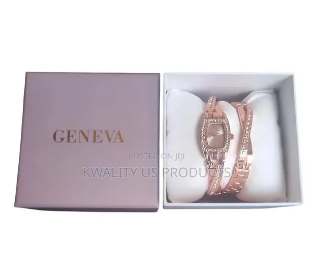 Geneva Women's Rose Gold-Tone Wrist Watch + Matching Bracelet · Photo 1