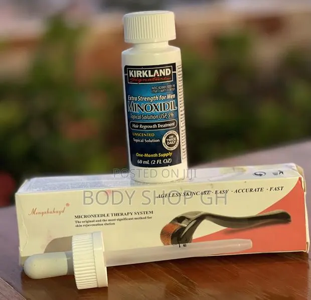 Hairline Regrowth Package- Kirkland Minoxidil + Derma Roller · Photo 1