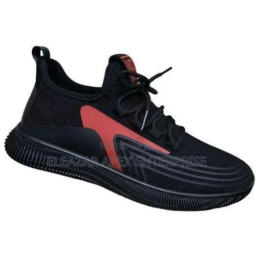 Lace Up Sneakers - Black/Red - SIZE 40 · Photo 1
