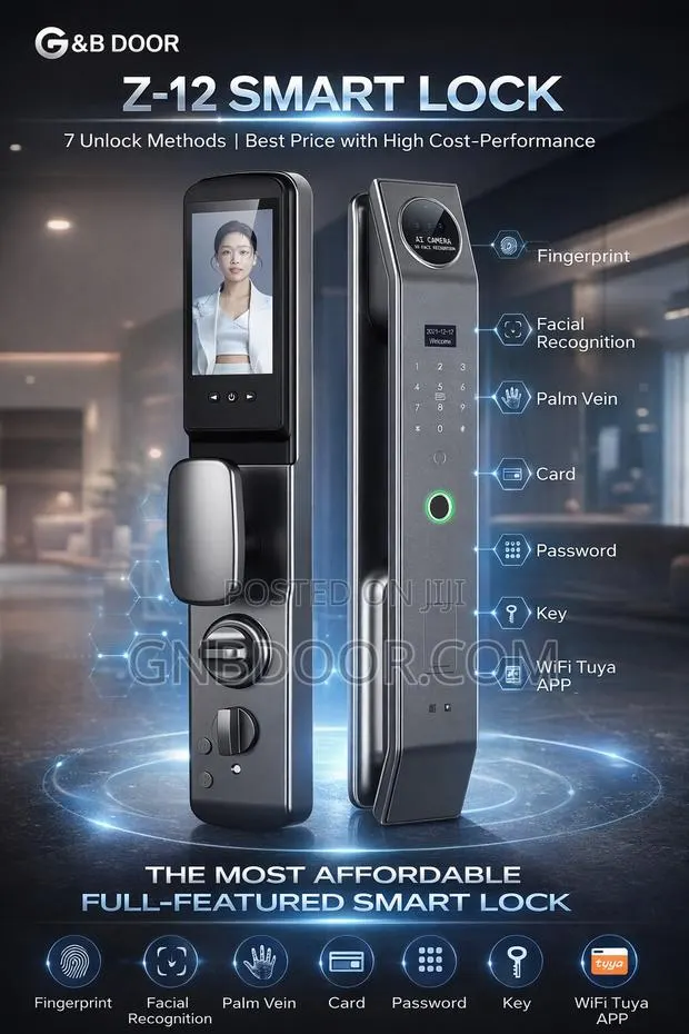G B Smart Lock With Faceid Fingerprint Tuya App Digital Door Handle · Photo 3