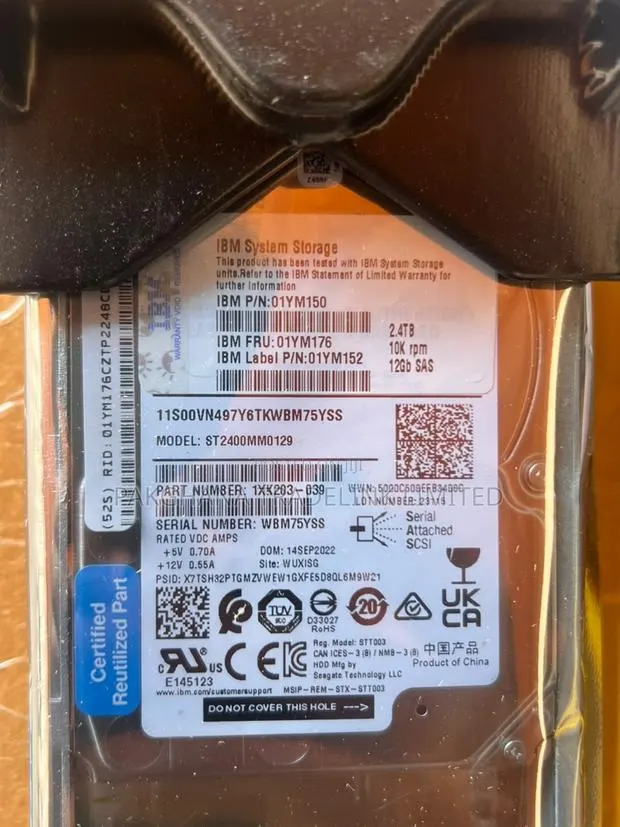 Ibm System Storage 2.4tb Sas 12gb/S Enterprise HDD – St2400mm0129 · Photo 1