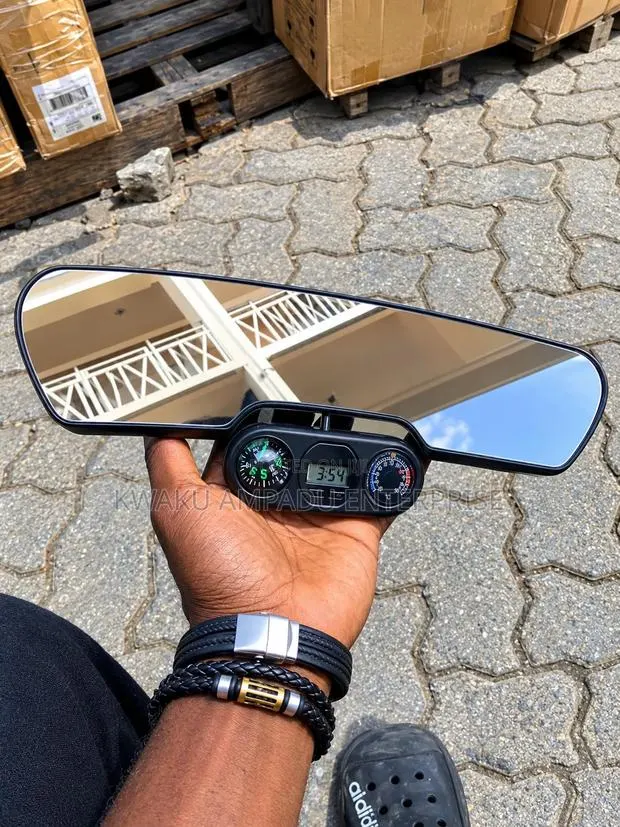 Clip-on Digital Car Rearview Mirror With Compass & Clock · Photo 1