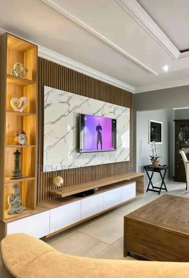Modern Marble Wood Tv Unit · Photo 1