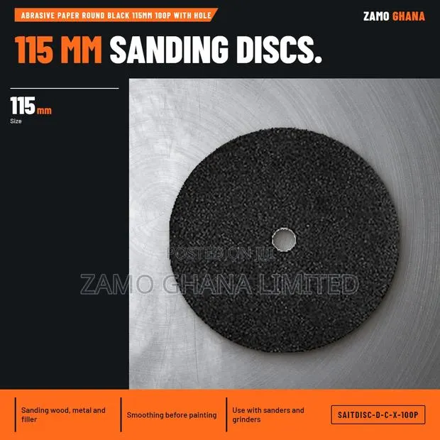 Abrasive Paper Round Black 115Mm 100P With Hole - SAITDISC-D-C-X-100P · Photo 1