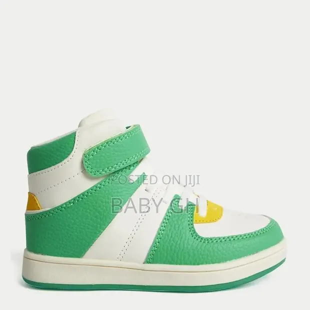 M S Kids Green White High Top Trainers · Photo 2