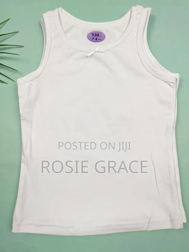 3 PCs White Cotton Singlets/Vests for Toddlers · Photo 1