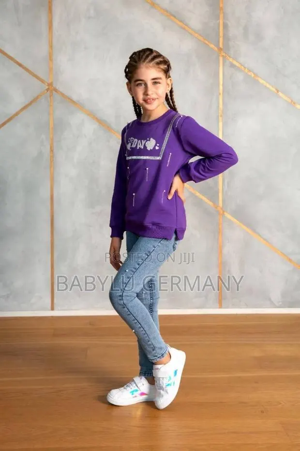 Stylish Turkey Imported Jeans And Purple Sweater Set · Photo 1