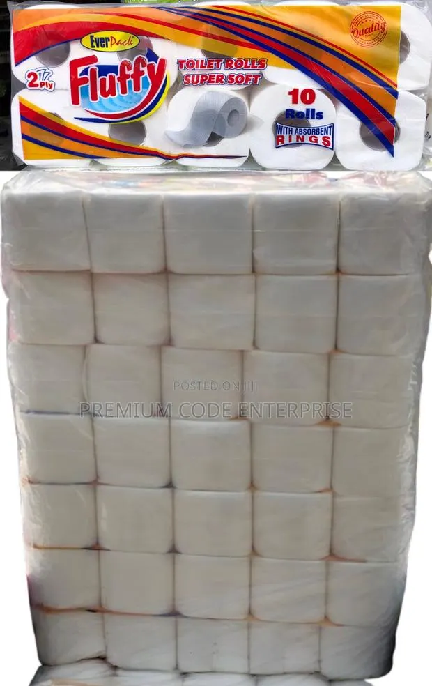 Fluffy Toilet Roll Bag, 70 Pieces/Bag – 7 Packs of 10 Rolls · Photo 1