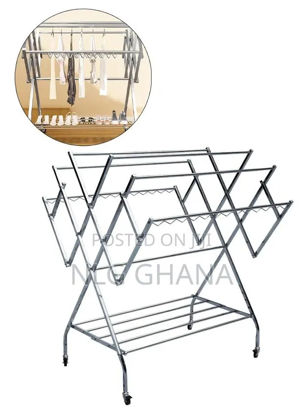 6 Poles Stainless Steel Movable Clothes Drying Rack. Ghx4844 · Photo 1