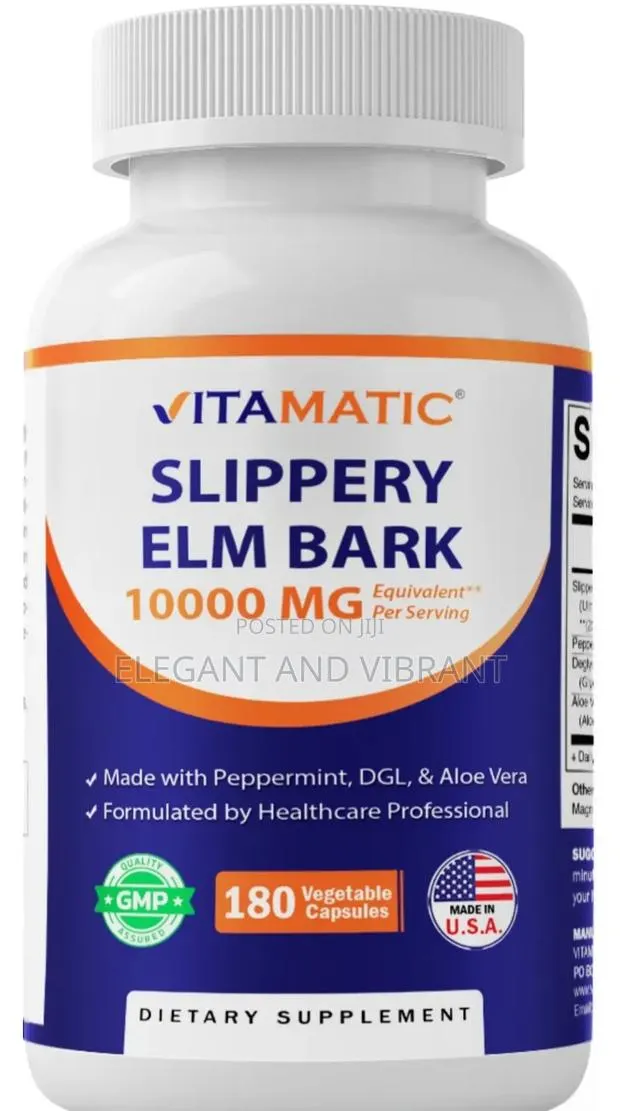 Slippery Elm Bark 20:1 Extract- 180 Veg Capsules · Photo 1