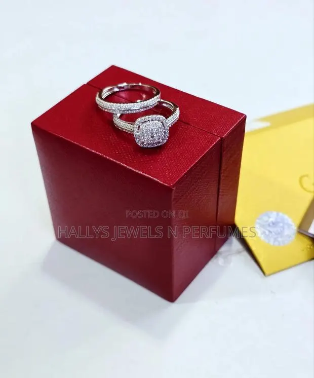 Sterling Silver Full Certified Moissanite Diamond Wedding Ring Set · Photo 1