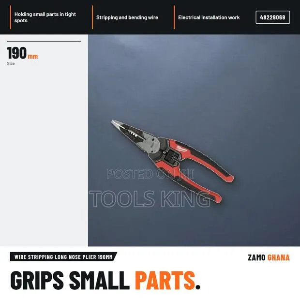 Wire Stripping Long Nose Plier 190Mm - · Photo 1