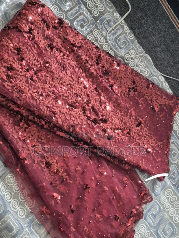 Classy Sequin Wine Lace With Beads