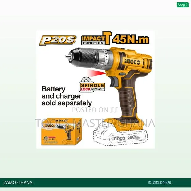 Cordless Impact Drill 20v - Cidli201455 · Photo 1