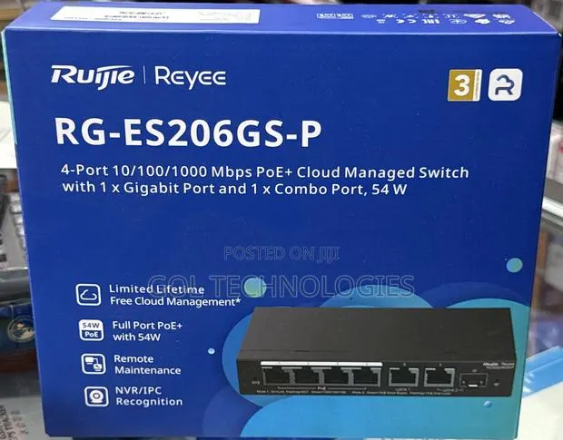 Ruijie Rg- Es206gs-P 4-Port Poe + Cloud Managed Switch · Photo 1