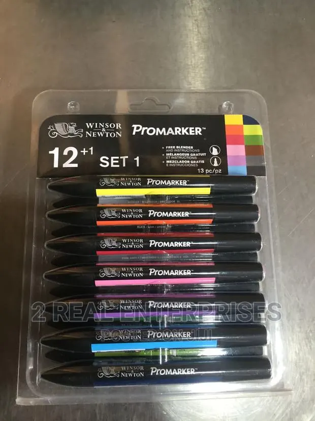 Winsor Newton Promarker Set, 12 Count, Essential Colors · Photo 1