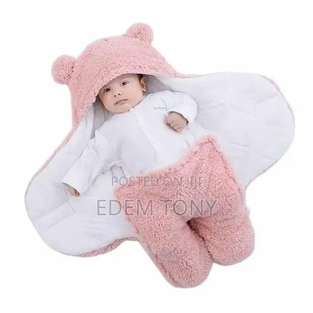 Fluffy Sherpa Hooded Teddy Bear Swaddle Wrap Blanket · Photo 3