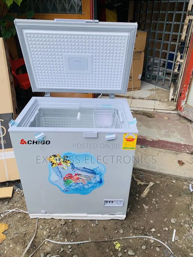 High Quality Grey Single Door Chest Freezer Chigo 142L · Photo 1