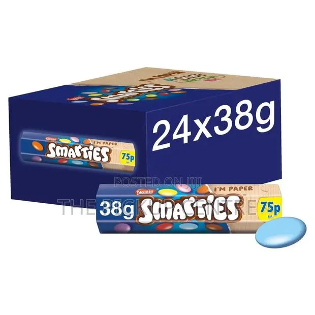 Nestle Smarties Milk Chocolate 38g Tubes 75p PMP - 24 Count · Photo 1