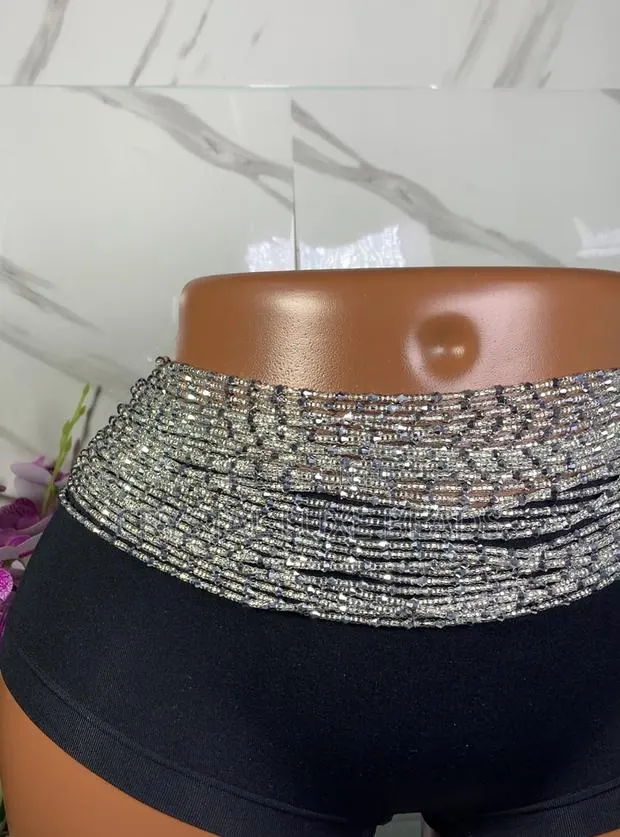 Sliver Tiny Crystal Waist Beads · Photo 1