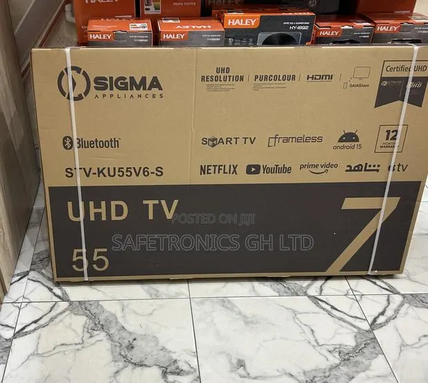 Fresh in Box Ultra 55 Inch Led Smart Sig-Ku55v6-S Sigma Frameless Tv · Photo 1