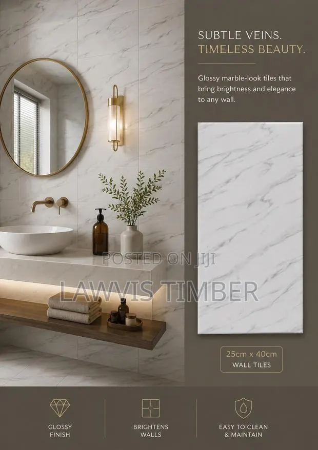 25x40cm Carrara Mist Glossy Marble Wall Tiles · Photo 1