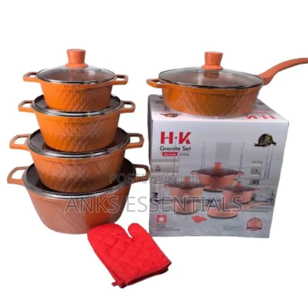 12-Piece Granite Kitchen Set – Pots, Pans Lids Included · Photo 1