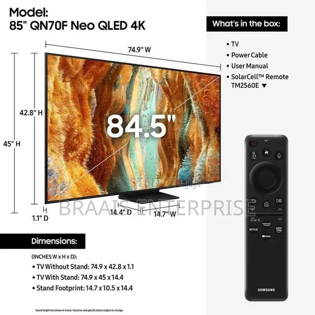 Samsung 85-Inch Neo Qled Smart Television · Photo 1