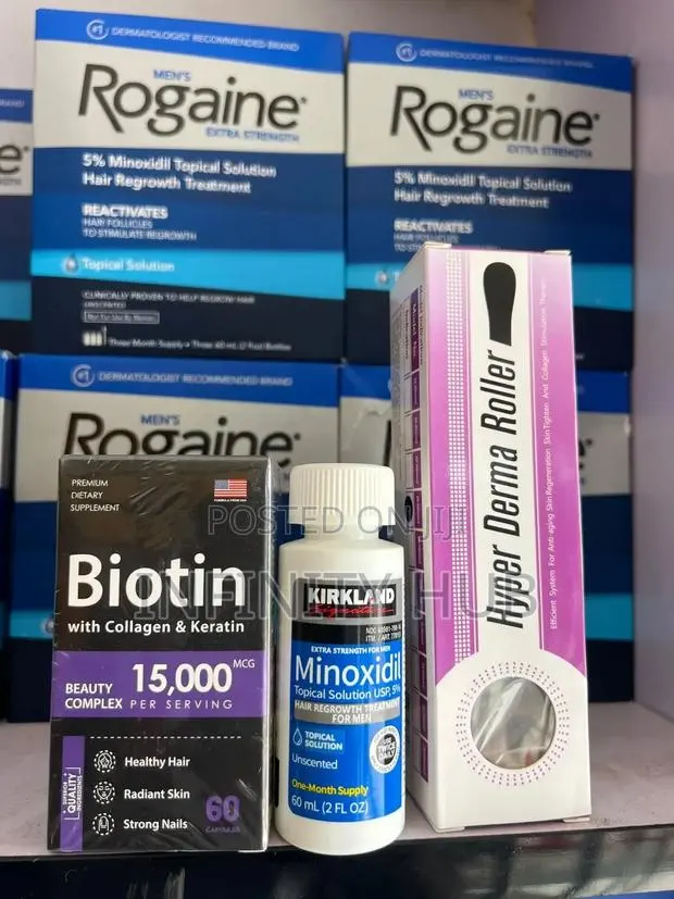 Kirkland Minoxidil + Derma Roller + Biotin Combo · Photo 1