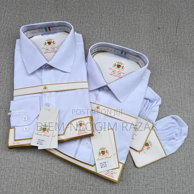Courtice Jimmy Plain White Casual Long Sleeves Shirts · Photo 1
