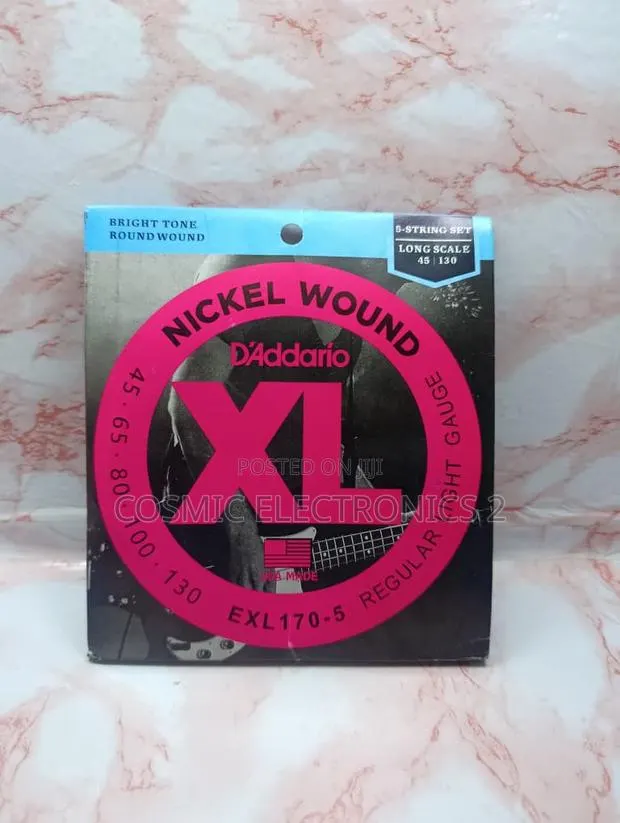 D’Addario EXL170-5SL Nickel Wound 5-String Bass Guitar Strings · Photo 1
