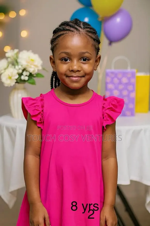 Bright Pink Ruffle Sleeve Party Dress (8 Yrs) · Photo 1