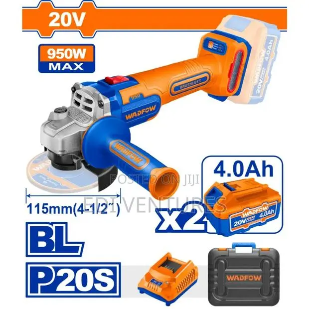 Wadfow Cordless Angle Grinder With Two Batteries and a Charger · Photo 1
