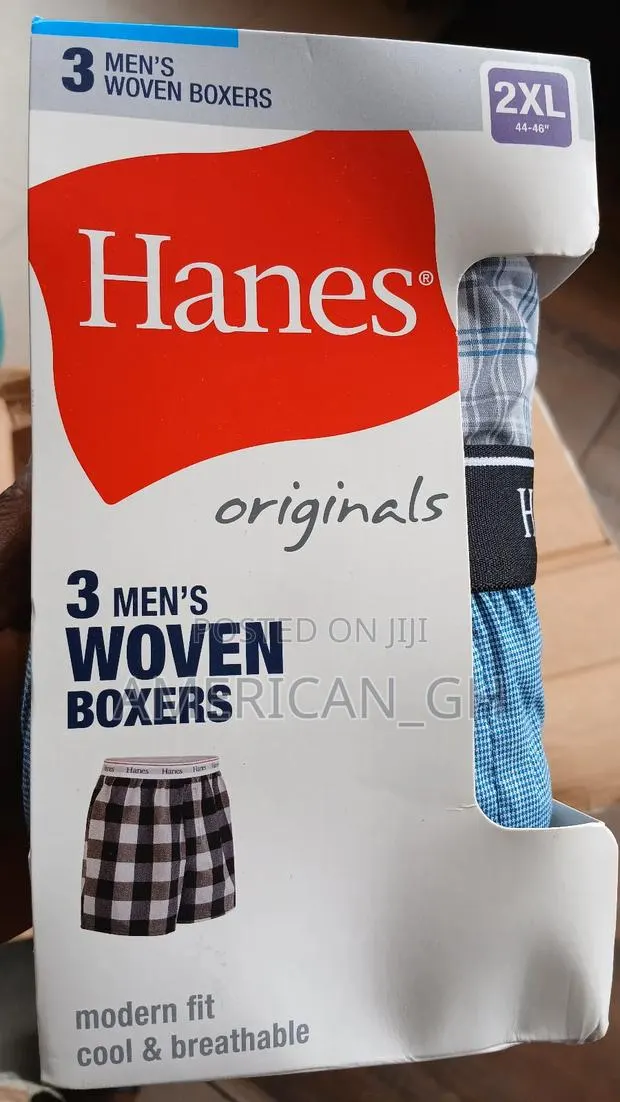 Hanes Originals 3 Men's Woven Boxers(2x/3x) · Photo 1