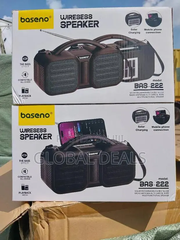 Baseno Wireless Solar Speaker - Portable Bluetooth Speaker With Solar · Photo 1