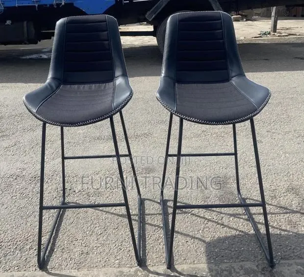 Modern Black Upholstered Bar Stool