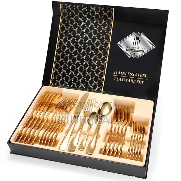 24 Pieces Quality Luxurious Cutlery Set Gold · Photo 1