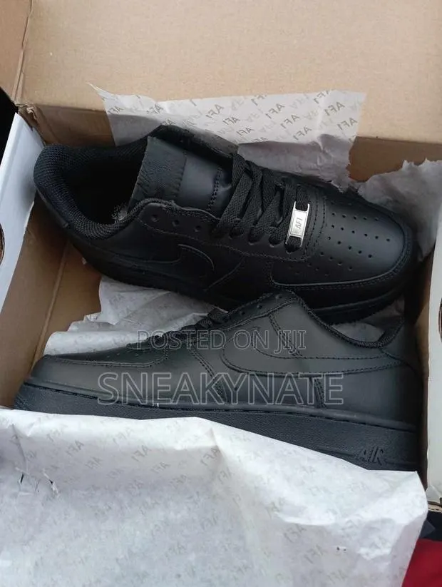All Black Nike Airforce 1 Sneakers · Photo 1