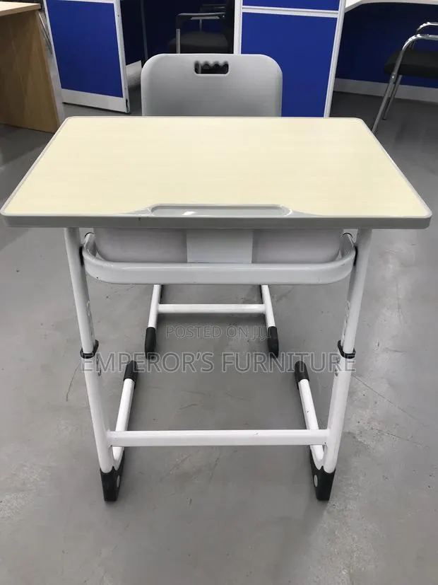 Modern Height-Adjustable Pupil Desk and Chair With Book Compartment · Photo 1