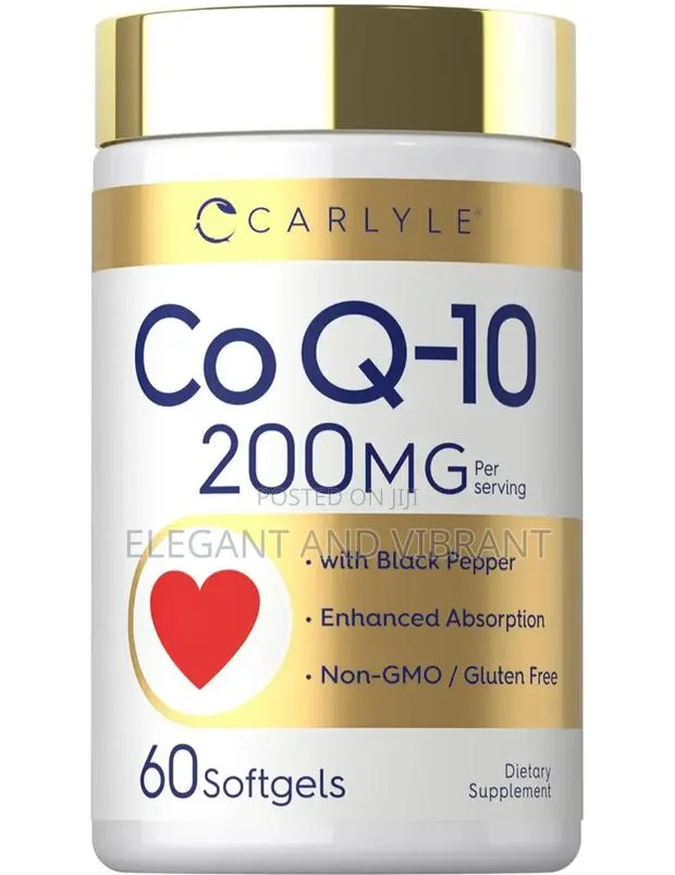 Co Q10,200mg, 60 Soft Gels With Black Pepper to Enhance Absorption. · Photo 1