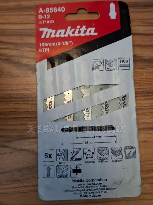 Makita a-85640 Jigsaw Blade B-12 5pcs for Wood T101d · Photo 1