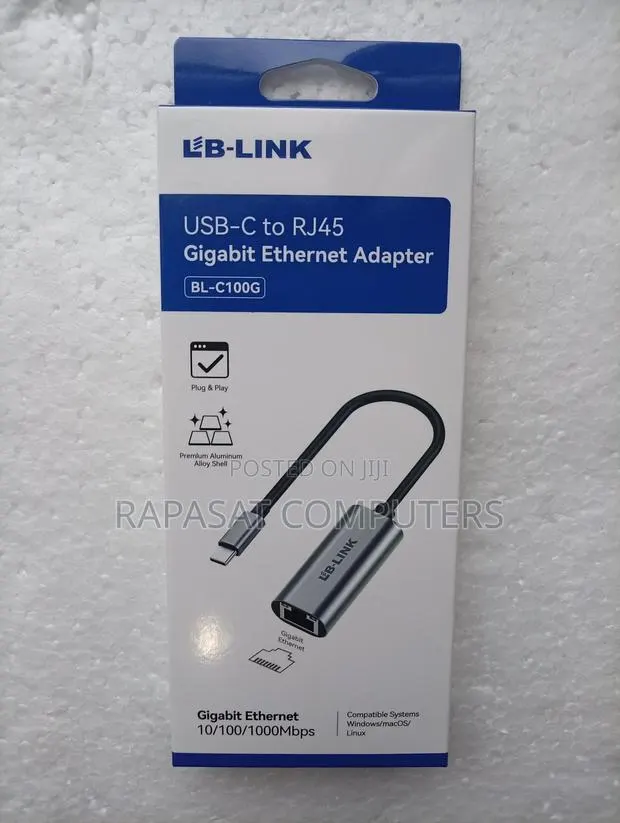 Lblink USB-C to Rj45 Female Gigabit Ethernet Adapter Bl-C100g · Photo 1