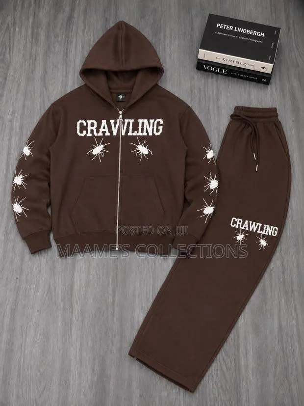 Men’S Distinctive Crawling Graphic and Spider Prints Hoodies Set · Photo 1