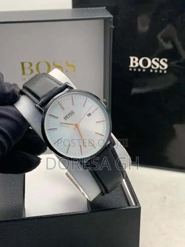 Boss Leather Watch for Men – Classic Everyday Wristwatch · Photo 1