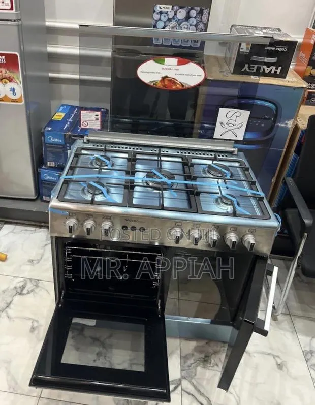Get Premium Mediatech 60x90 Glass Oven 5 Burner With Grill(Gray) · Photo 1